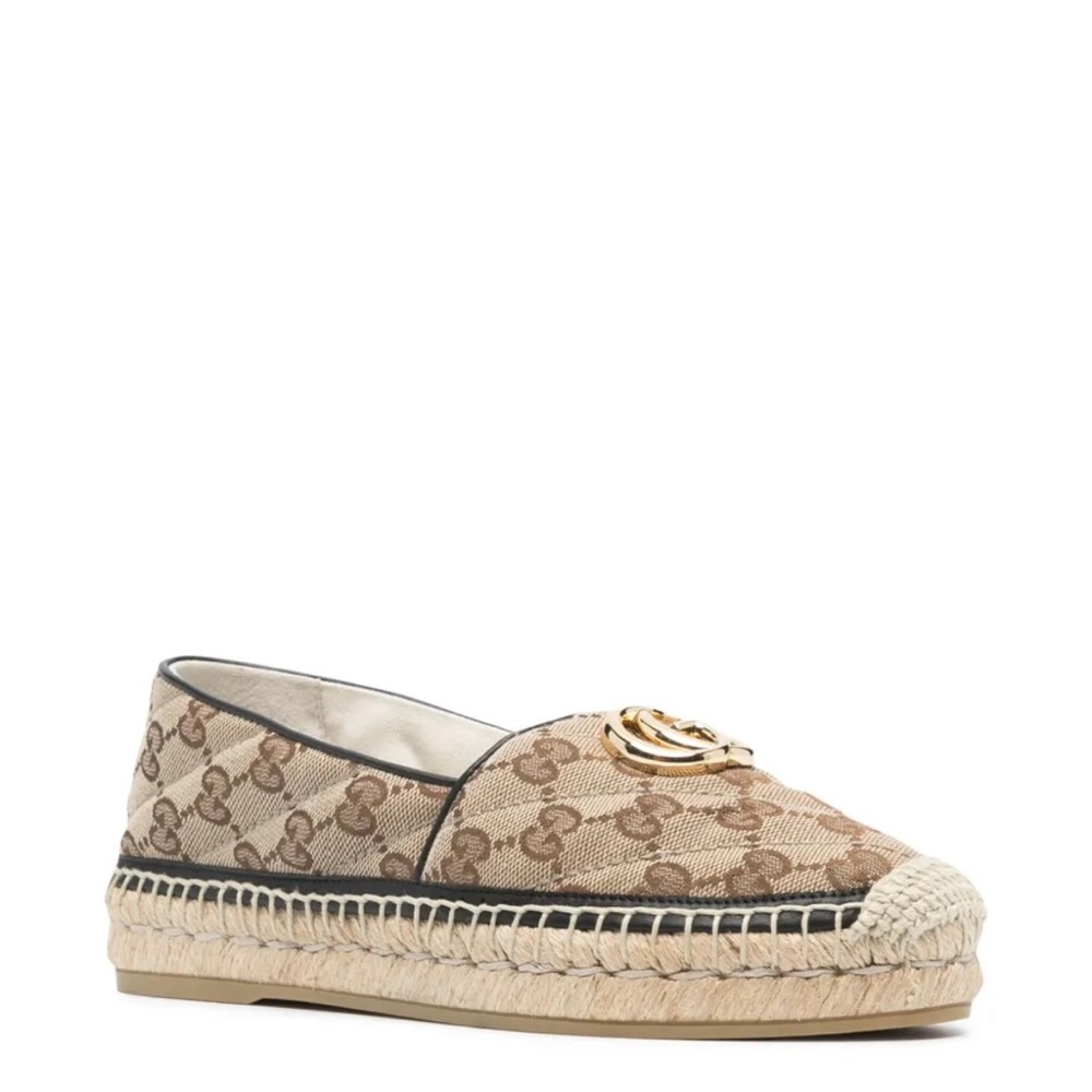 Gucci Tan and Brown Espadrilles